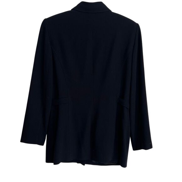 Dana Buchman 100% Wool Button Front Long Sleeve Fully Lined Blazer Black Size 10 - Picture 9 of 9
